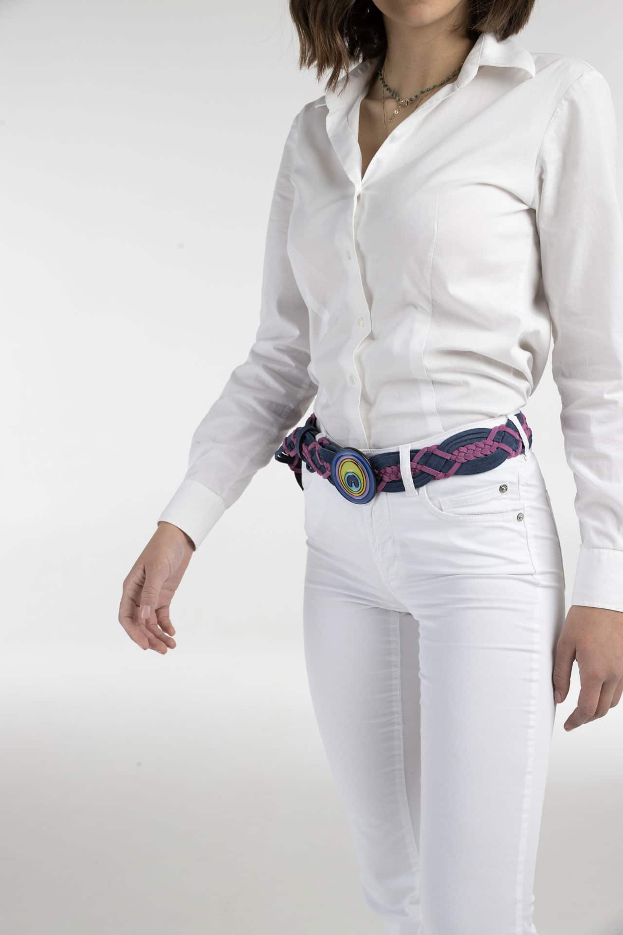 BELT ENEMAL AND SUEDE CHOCALT CHERRY