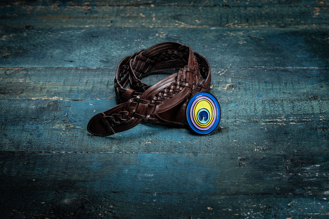 BELT ENAMEL AND LEATHER